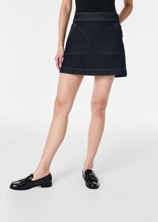 Spanx Denim Mini Skirt In Raw Indigo