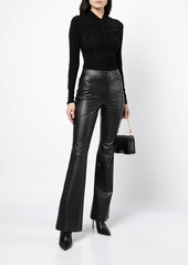 Spanx faux-leather four-pocket flared trousers