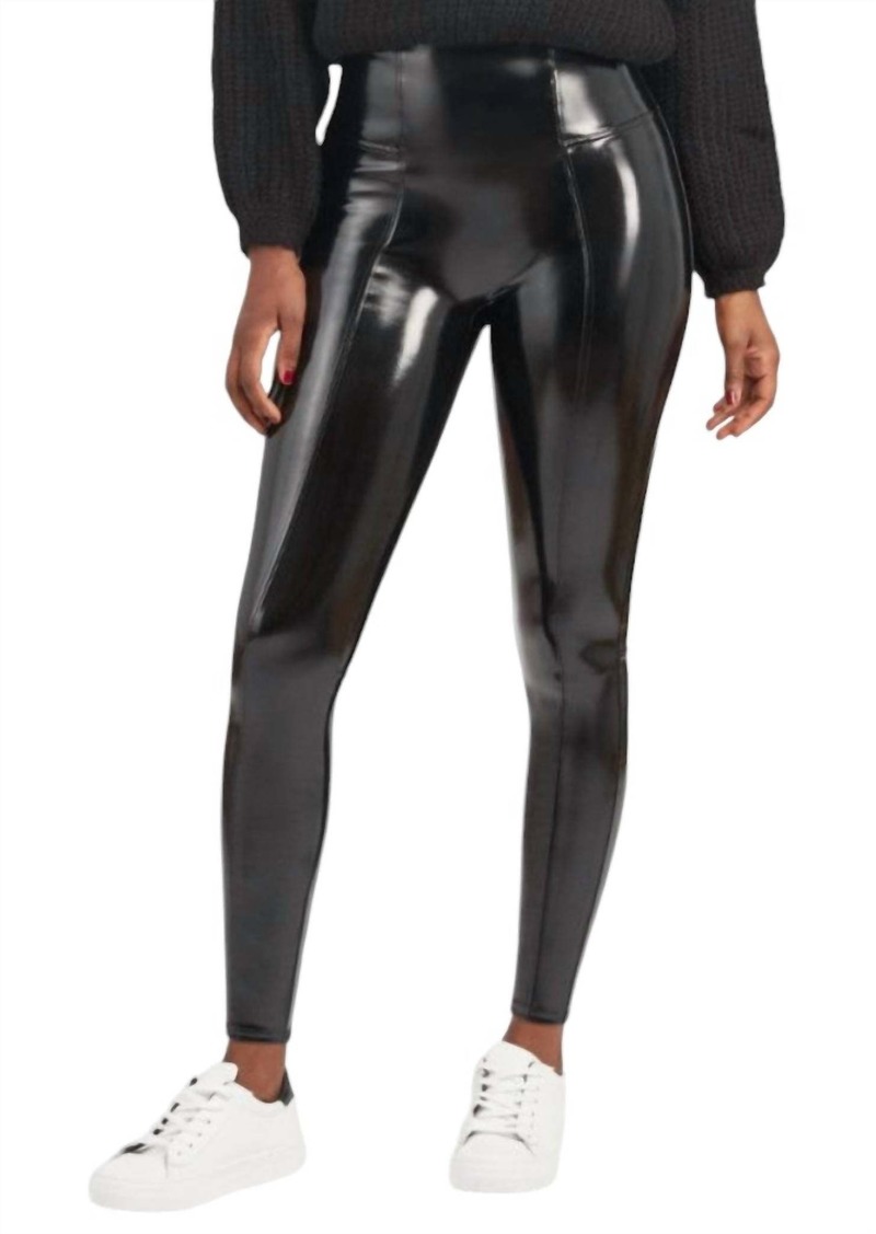 Spanx Faux Patent Leather Legging In Blk