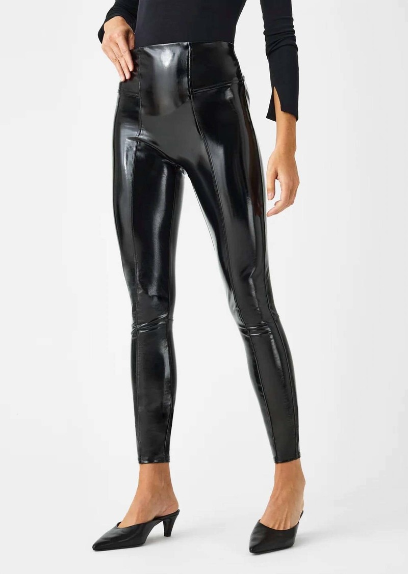 Spanx Faux Patent Leather Legging Pants In Black