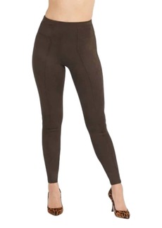 Spanx Faux Suede Leggings In Chocolate Brown