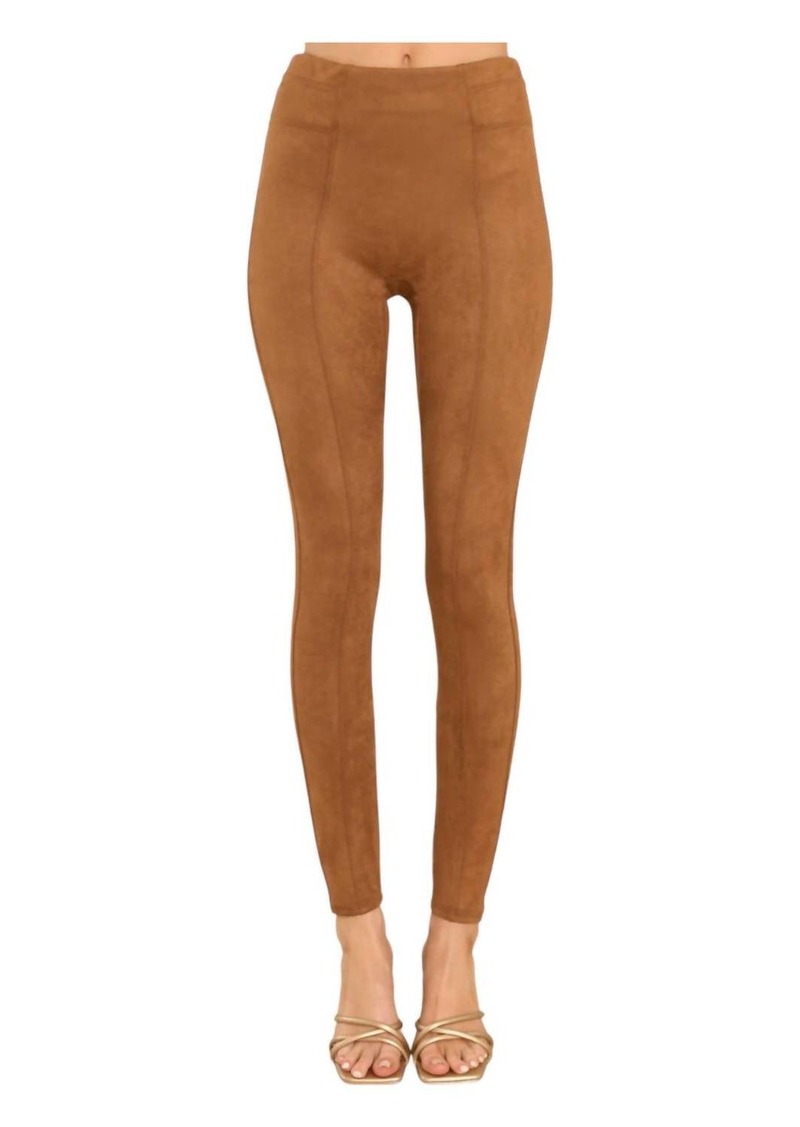 Spanx Faux Suede Leggings In Rich Caramel