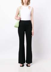 Spanx high-waisted flared slit trousers