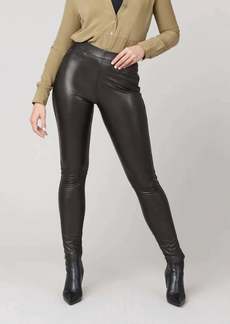 Spanx Leather-Like Ankle Skinny Pant In Luxe Black