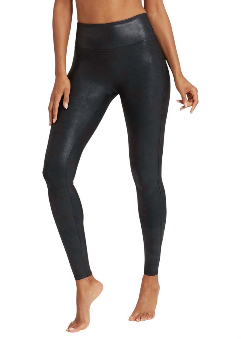 Spanx Petite Faux Leather Leggings In Blk