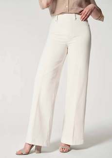 Spanx Seamed Front Wide Leg Jeans In Ecru