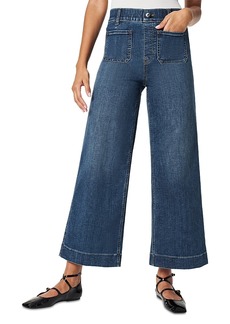 Spanx High Rise Cropped Wide Leg Jeans in Washed Indigo