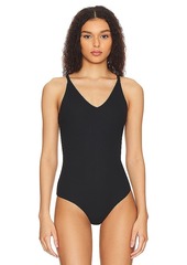 SPANX Ribbed Deep V Neck Bodysuit