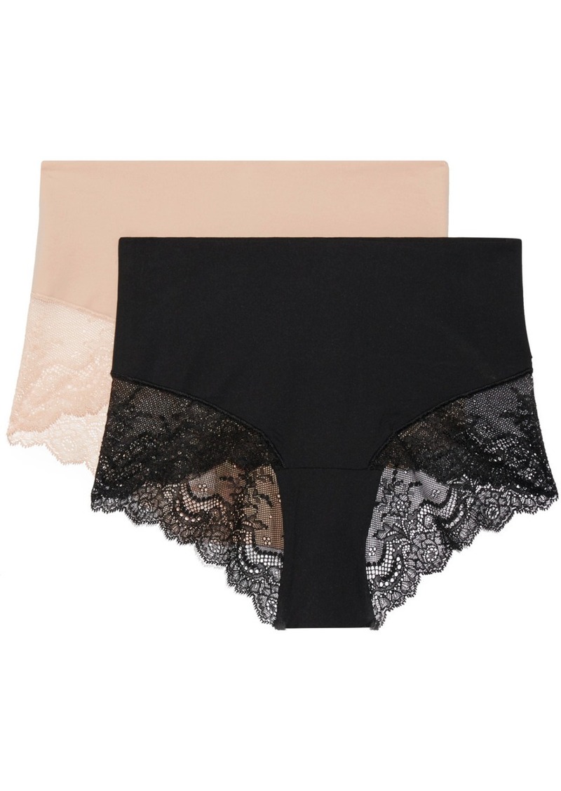 Undie-tectable Set Of Two Stretch-jersey And Lace Briefs