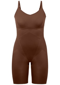 Spanx Women's Thinstincts Mid-Thigh Bodysuit 10380R - Chestnut Brown