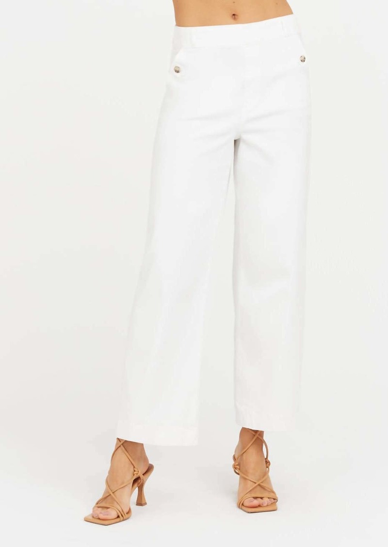 Spanx Stretch Twill Cropped Wide Leg Pant In White