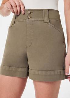 Spanx Stretch Twill Shorts In Olive
