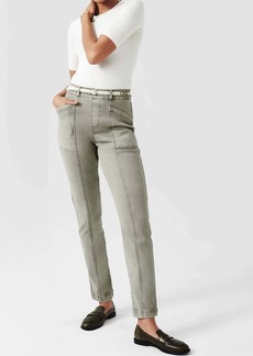 Spanx Stretch Twill Straight Leg Pant In Olive Oil