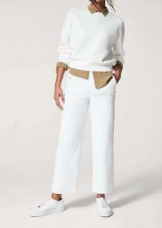 Spanx Stretch Twill Wide Leg Pant In White