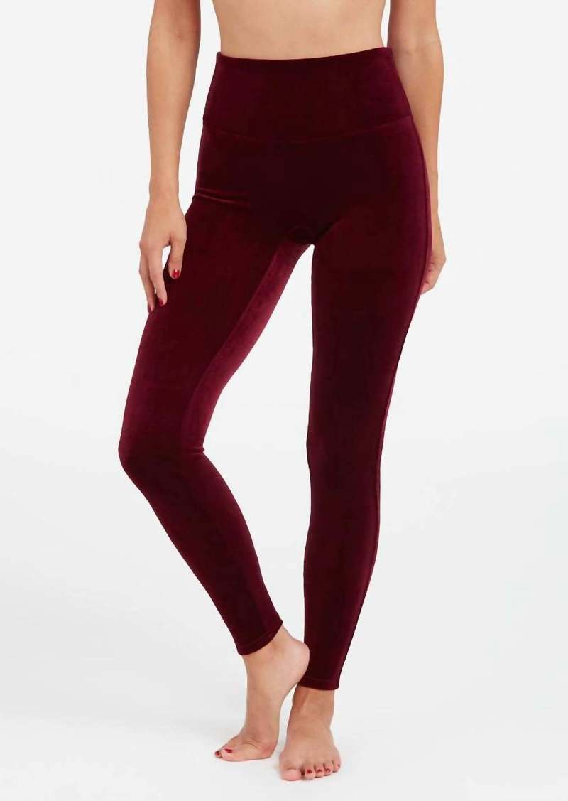 Spanx Velvet Legging In Burgundy