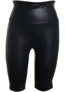 Spanx Women's Faux Leather Bike Short In Black