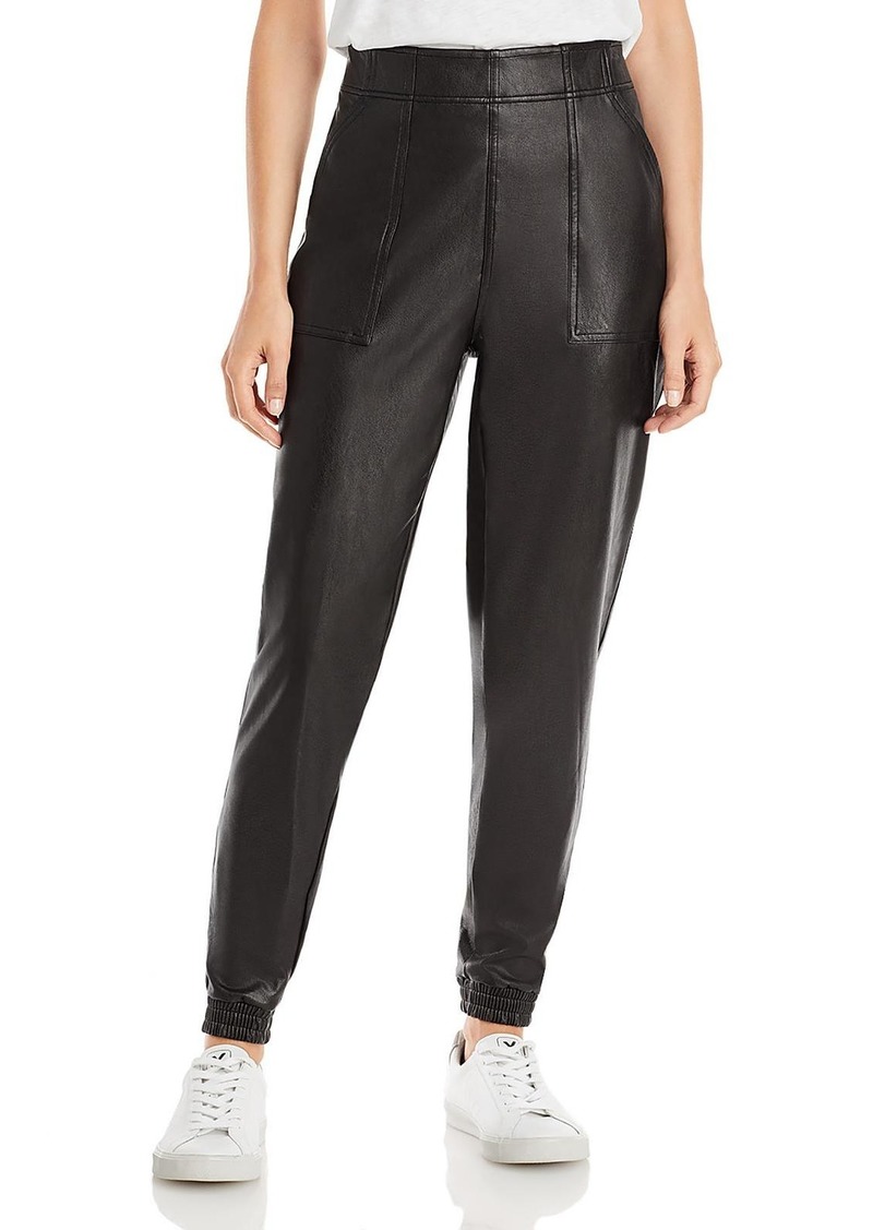 Spanx Womens Faux Leather Jogger Pants