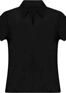 Spanx Women's Sunshine Short Sleeve Zipper Top T-Shirt In Black