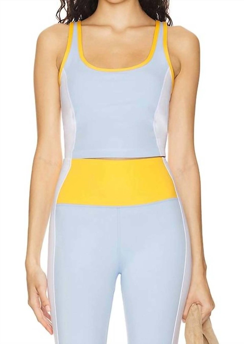 Spiritual Gangster Indie Color Block Crop Tank Top In Baby Blue