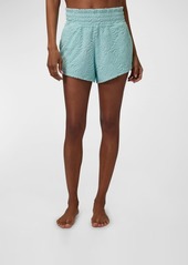 Spiritual Gangster Jacquard Towelling Smocked Shorts