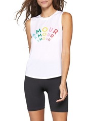 Spiritual Gangster Amour Active Muscle Tank in White at Nordstrom