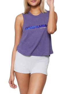 Spiritual Gangster Karma Crop Graphic Tank in Heather Eclipse at Nordstrom