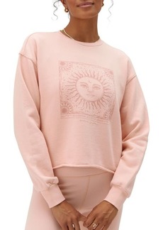 Spiritual Gangster Sunshine Crop Cotton Graphic Sweatshirt