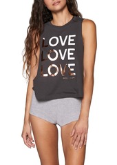 Spiritual Gangster Nothing but Love Crop Graphic Tank in Vintage Black at Nordstrom