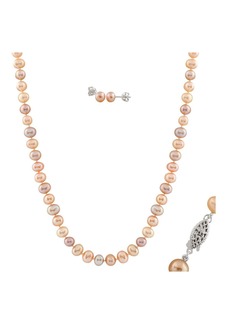 SPLENDID PEARLS Multicolor 10-11mm Freshwater Pearl Necklace & Stud Earrings Set at Nordstrom Rack