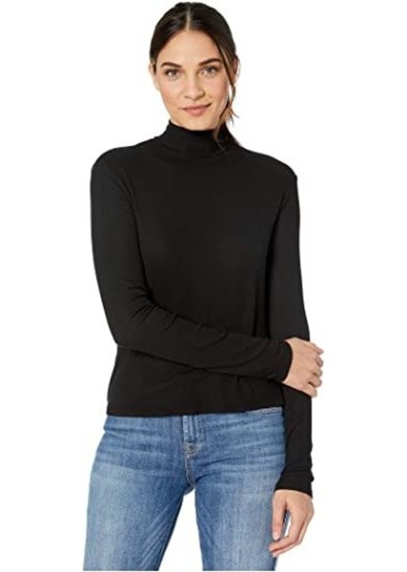 Splendid 2x1 Rib Eastsider Mock Neck Tee