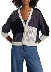 Splendid Audrey Colorblocked Cotton V-Neck Cardigan