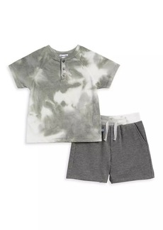 Splendid Baby Boy's & Little Boy's Tie-Dye Henley T-Shirt & Shorts Set