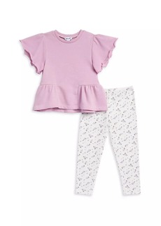 Splendid Baby Girl's & Little Girl's Peplum T-Shirt & Floral Leggings Set