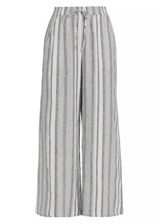 Splendid Bailey Striped Linen-Blend Wide-Leg Pants
