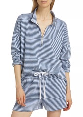 Splendid Bisous Stripe French Terry Quarter Zip Tee