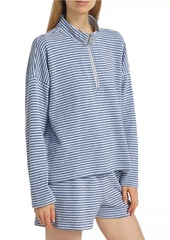 Splendid Bisous Stripe French Terry Quarter Zip Tee