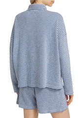 Splendid Bisous Stripe French Terry Quarter Zip Tee