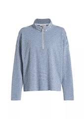 Splendid Bisous Stripe French Terry Quarter Zip Tee