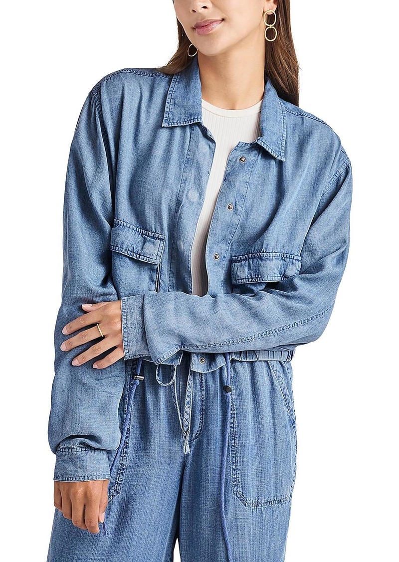 Splendid Breck Womens Chambray Long Sleeves Utility Jacket