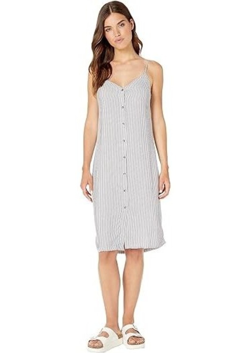 Splendid Button Front Midi Striped Slip Dress