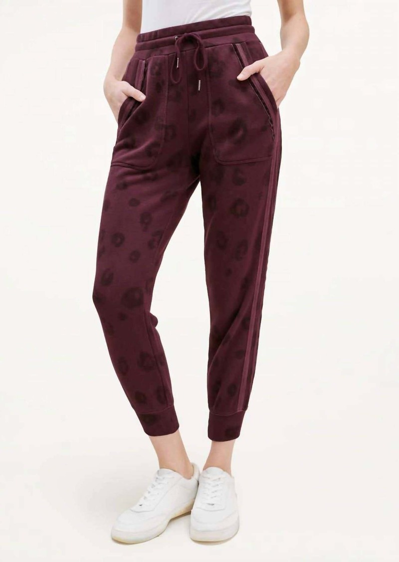 Splendid Corinna Jogger Pant In Black Cherry Leopard