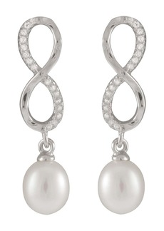 SPLENDID PEARLS Dangling 7.5-8mm Pearl Infinity Earrings in Natural White at Nordstrom Rack