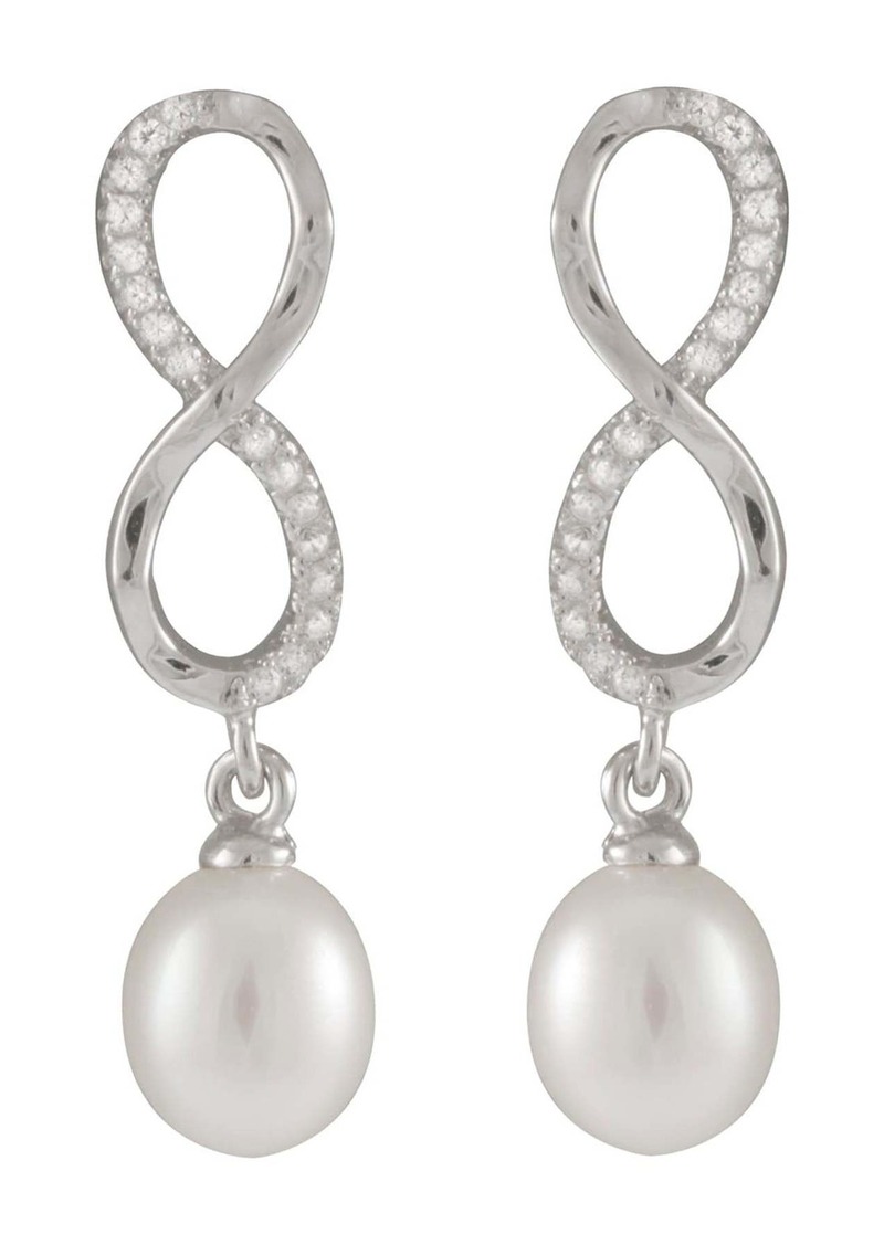 SPLENDID PEARLS Dangling 7.5-8mm Pearl Infinity Earrings in Natural White at Nordstrom Rack