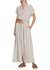 Splendid Demi Striped Linen-Blend Maxi Skirt