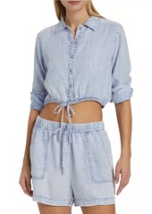 Splendid Dillon Denim Crop Blouse