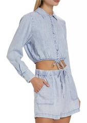 Splendid Dillon Denim Crop Blouse