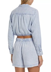 Splendid Dillon Denim Crop Blouse