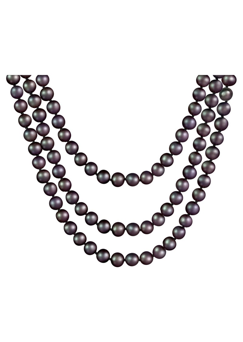 Splendid Endless Black 100 Freshwater Pearl Necklace