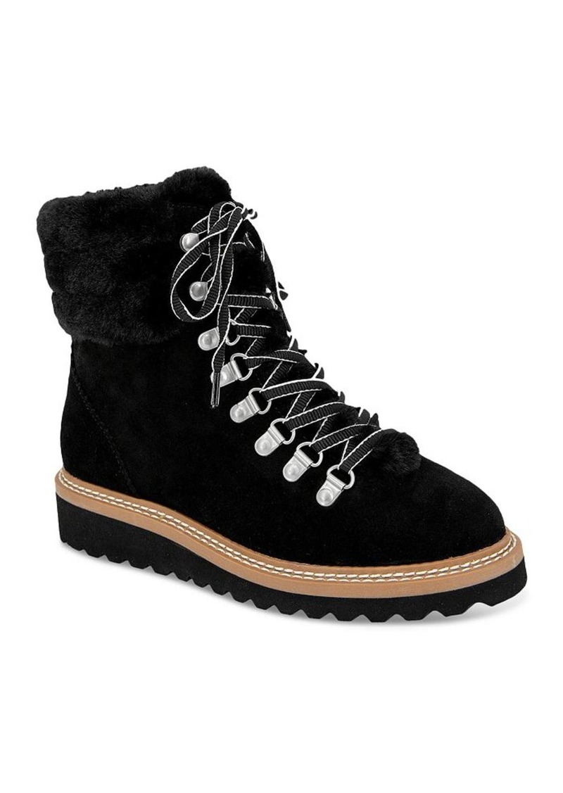 Splendid Evita Womens Suede Faux Fur Hiking Boots