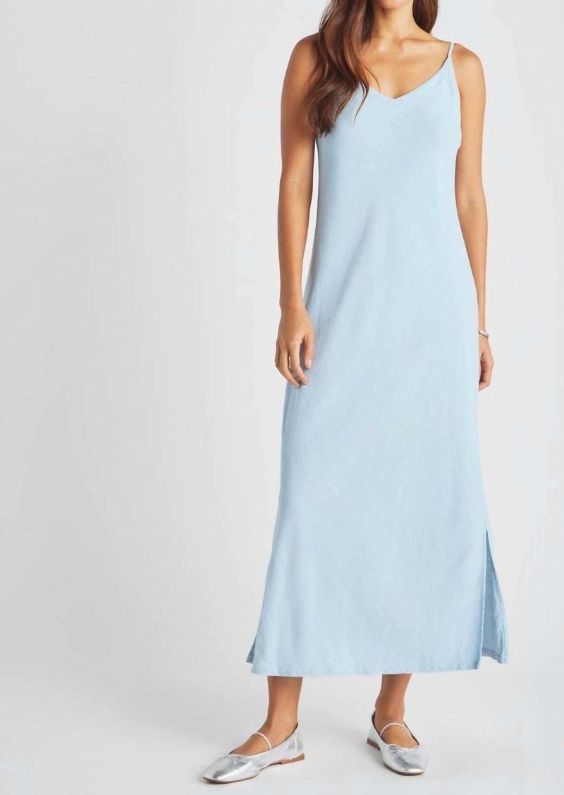 Splendid Ezra V Neck Maxi Dress In Bleached Indigo